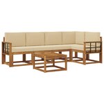 vidaXL Ensemble de canapés d'extérieur 6 Pièces Naturel et Beige