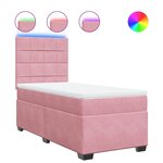 vidaXL Sommier à lattes de lit avec matelas Rose 100x200 cm Velours