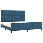 vidaXL Cadre de lit sans matelas bleu foncé velours