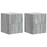 vidaXL Cabinet de chevet mural 2 pièces Sonoma gris 33 x 34 5 x 40 cm