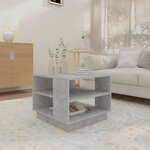 vidaXL Table basse gris béton 55x55x43 cm bois d'ingénierie