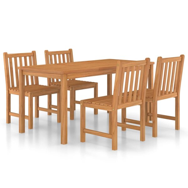 vidaXL Ensemble à manger de jardin 5 Pièces Bois de teck massif