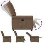 vidaXL Fauteuil inclinable électrique Marron Tissu