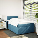 vidaXL Sommier à lattes de lit et matelas bleu 120x200 cm velours