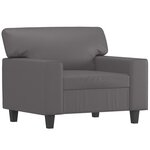 vidaXL Fauteuil avec repose-pied Gris 60 cm Similicuir