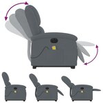 vidaXL Fauteuil inclinable de massage électrique gris foncé velours