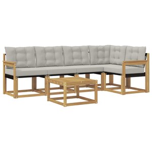 vidaXL Ensemble de canapés d'extérieur 6 Pièces Blanc et gris clair