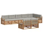 vidaXL Ensemble de canapés d'extérieur 8 pc Gris Naturel et Clair