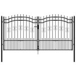 vidaXL Portail et sommet de lance Noir 305x198 cm Acier enduit poudre