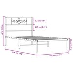 vidaXL Cadre de lit métal sans matelas et tête de lit blanc 100x190 cm