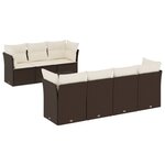 vidaXL Salon de jardin 8 Pièces avec coussins marron résine tressée