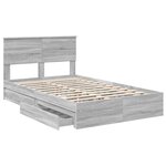 vidaXL Lit de Rangement Gris Sonoma 120 x 190 cm Bois d'ingénierie