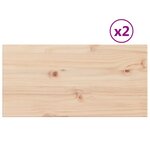 vidaXL Dessus de table 2 Pièces 60x30x1 7cm rectangulaire bois pin massif