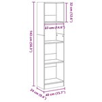 vidaXL Bibliothèque chêne artisanal 40x24x143 cm bois d'ingénierie