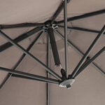 Parasol déporté octogonal inclinable manivelle avec pied en acier Ø 2 94 x 2 48H m gris
