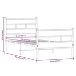 vidaXL Cadre de lit en métal sans matelas chêne sonoma 90x190 cm