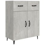 vidaXL Buffet gris béton 69 5x34x90 cm bois d'ingénierie