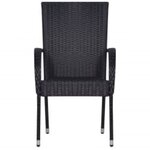 vidaXL Ensemble à manger de jardin 5 Pièces Noir