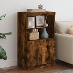 vidaXL Buffet avec lumières LED chêne fumé 60 5x37x100 cm