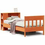 vidaXL Lit bibliothèque sans matelas cire marron 90x190 cm pin massif