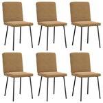 vidaXL Chaises à manger lot de 6 marron velours