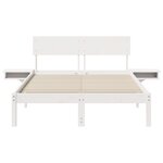 vidaXL Cadre de lit avec tables de chevet Blanc Bois massif en pin