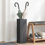 vidaXL Porte-parapluie Noir 15 5 x 15 5 x 49 cm Métal