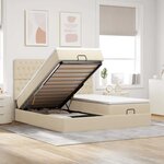 VidaXL Cadre de lit ottoman avec matelas crème 160x200 cm tissu