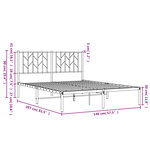 vidaXL Cadre de lit métal sans matelas et tête de lit blanc 140x200 cm