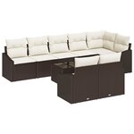 vidaXL Ensemble de salle à manger pour jardin 9 Pièces Marron  Crème