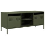 vidaXL Meuble TV vert olive 101 5x39x43 5 cm acier laminé à froid