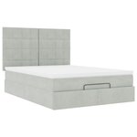 vidaXL Cadre de lit ottoman avec matelas gris clair 140x200 cm velours