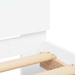 vidaXL Cadre de lit avec bandes LED Blanc Bois d'ingénierie
