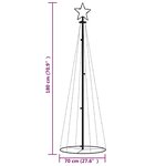 vidaXL Arbre de Noël cône 108 LED Colorées 70x180 cm