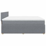 vidaXL Sommier à lattes de lit avec matelas Gris clair 200x200cm Tissu