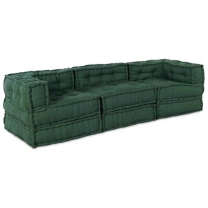 vidaXL Unité de canapé modulaire 3 Pièces Vert Tissu