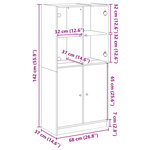 vidaXL Buffet haut avec portes chêne fumé 68x37x142 cm bois ingénierie