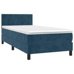 vidaXL Sommier à lattes de lit avec matelas et LED Bleu foncé 80x200cm