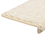 vidaXL Tapis d'escalier 10 pièces 65 x 21 x 4 cm Blanc Bord rectangulaire