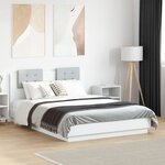 vidaXL Cadre de lit sans matelas blanc 135x190 cm