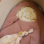 Nid d'ange réversible uni / motif Safari Rose Blush 0-3 mois