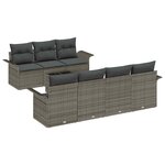 vidaXL Ensemble de canapé de jardin avec coussin 8 Pièces Gris polyrotin