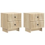 vidaXL Cabinet de chevet 2 Pièces Chêne Sonoma 43 x 34 5 x 47 5 cm