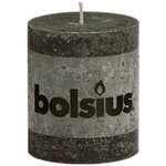 Bolsius bougie pilier rustique 80 x 68 mm anthracite 6 pièces