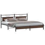 vidaXL Cadre de lit en métal sans matelas chêne marron 200x200 cm