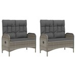 vidaXL Ensemble à manger de jardin 5 Pièces coussins gris résine tressée