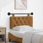 vidaXL Tête de lit suspendue Avec lumière LED Marron Velours