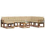 vidaXL Ensemble de canapés d'extérieur 9 pc Naturel et Beige