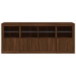 vidaXL Buffet avec lumières LED chêne marron 163x37x67 cm