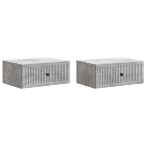 vidaXL Cabinet de chevet 2 Pièces Gris béton 49 x 34 5 x 20 cm